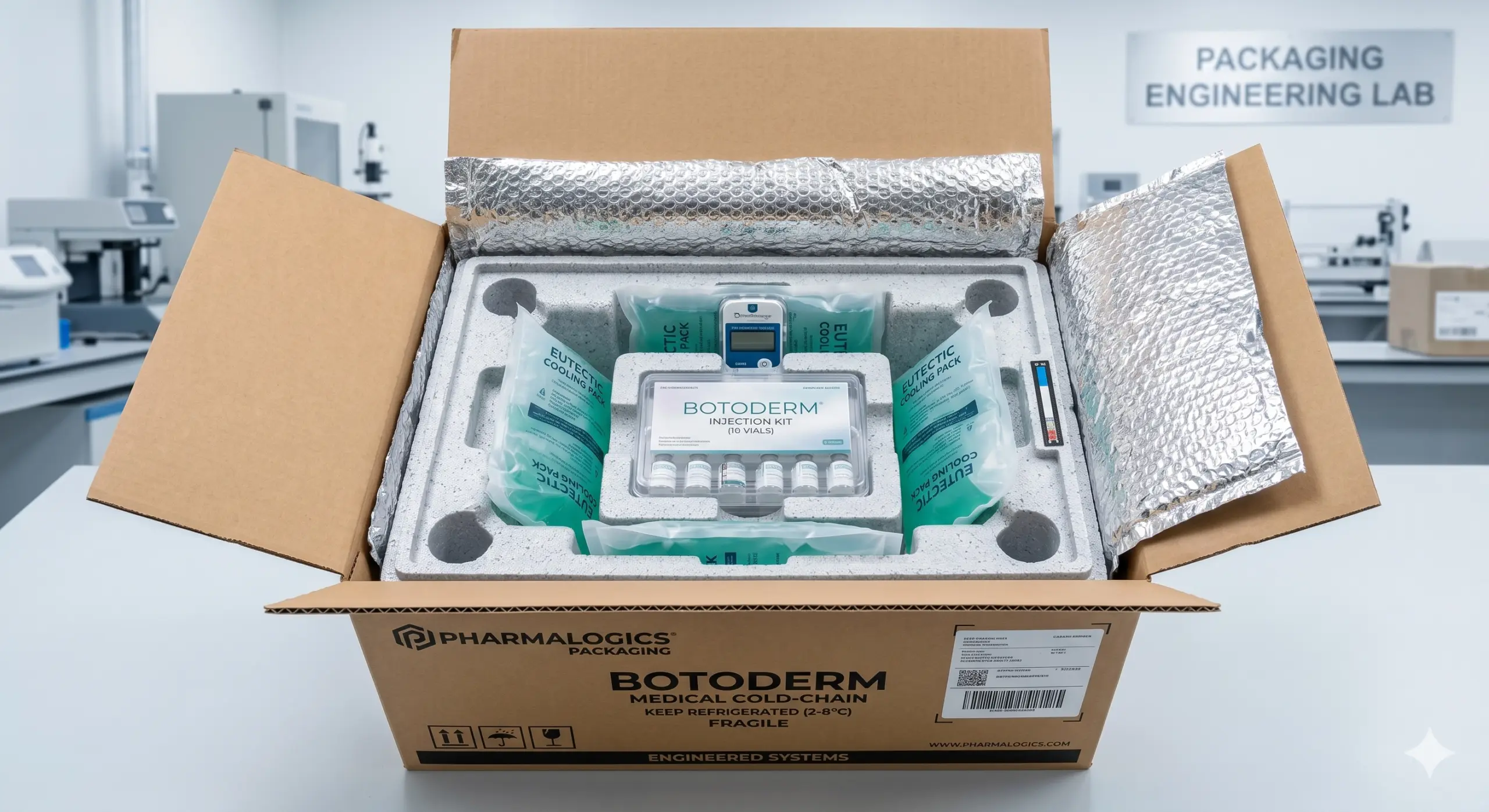 Cold Chain Shipping Protocol: High-Density Eps Insulated Container Used By Botoderm.